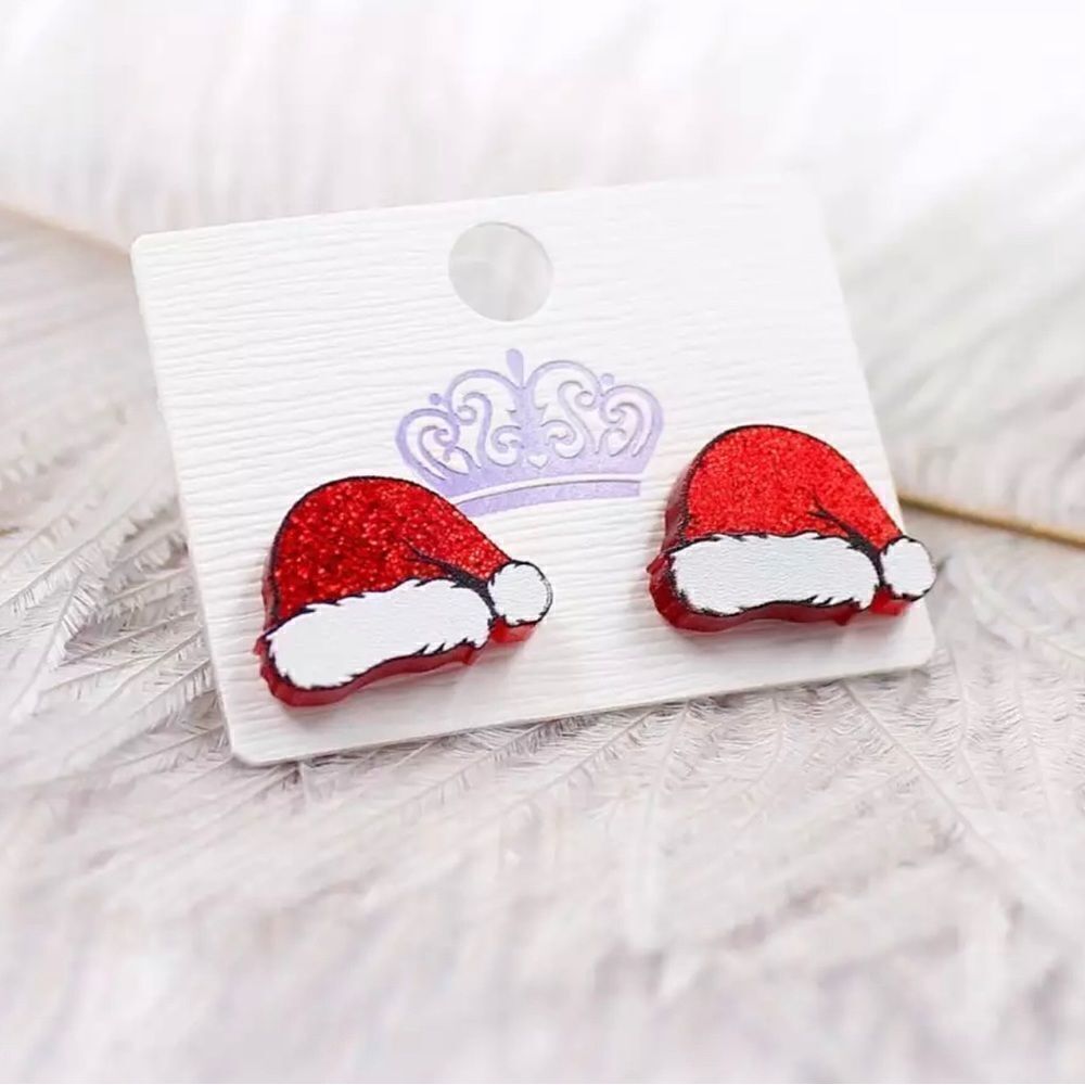 CHRISTMAS Santa Hats Stud Earrings